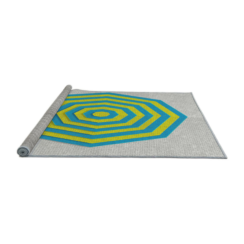 Geometric Indoor Rug, Round 3'