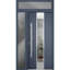 Porte avant en acier pré-suspendue à l'avant / deux en graphite gris 5755 / fenêtre extérieure latérale et supérieure / inserts en acier inoxydable peints simples modernes - l 36 + 14 po x H 80 + 16 po - à droite-111445217-111445218