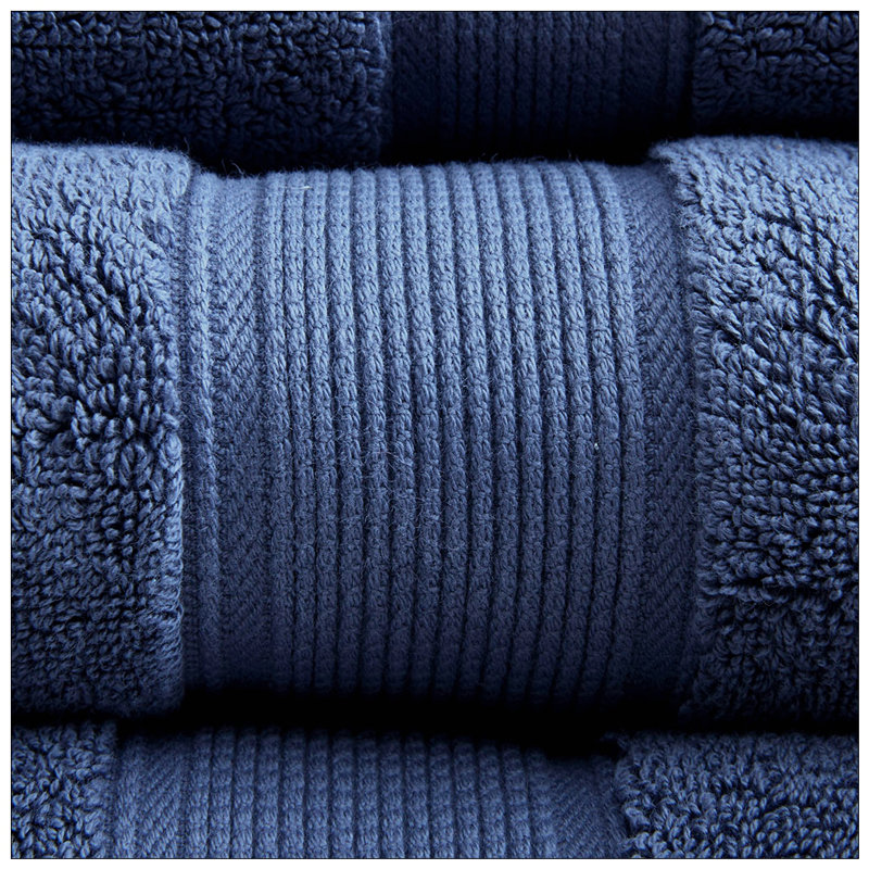 Ensemble de 8 valises pour chambre d'amis 100% coton, Bleu foncé