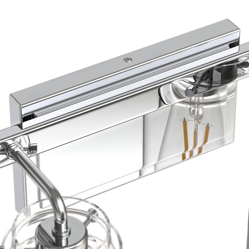 3 - Light Dimmable Vanity Light, 9.4" H x 31.5" W x 6" D, Polished Chrome, 4 Lights