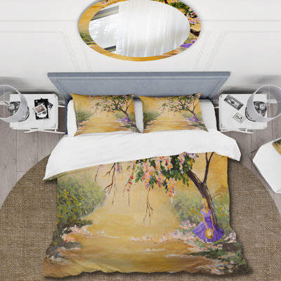 The Flowering Tree - Ensemble de housse de couette traditionnel - Microfibre de polyester