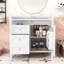 Meuble-lavabo de salle de bain sans lavabo supérieur, armoire de rangement de salle de bain avec 2 tiroirs et un tiroir basculant-114498804-94955106