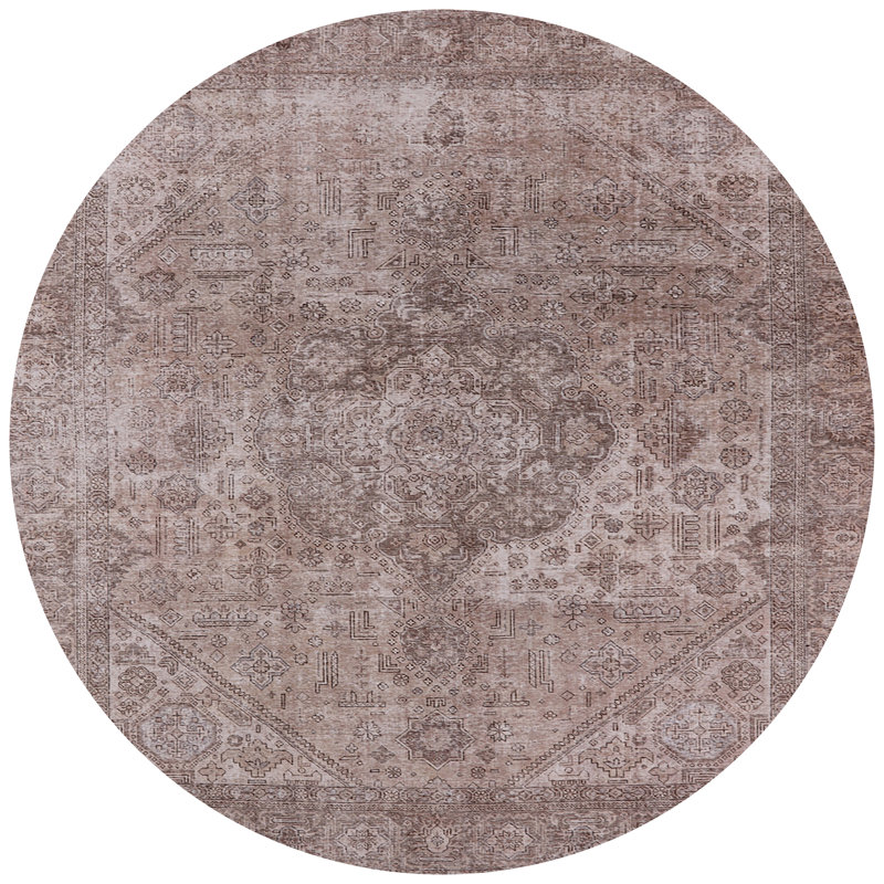 Tapis oriental gris Rolfes, Rond 8 pi