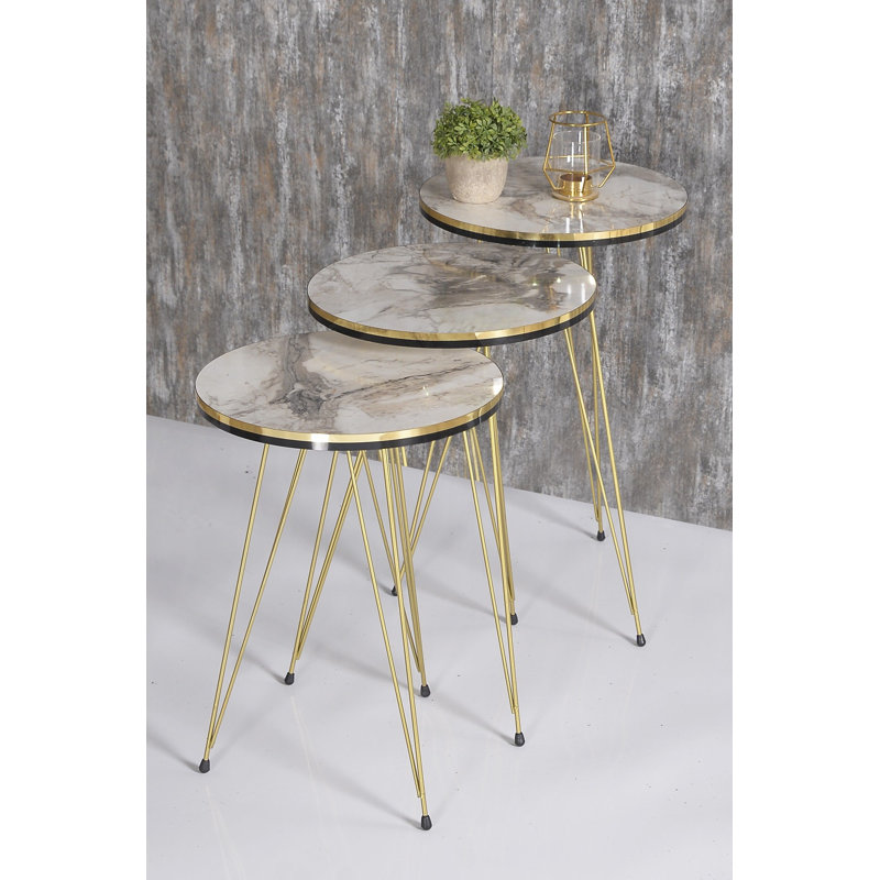 Vihaan 14cm Console Table, White Marble