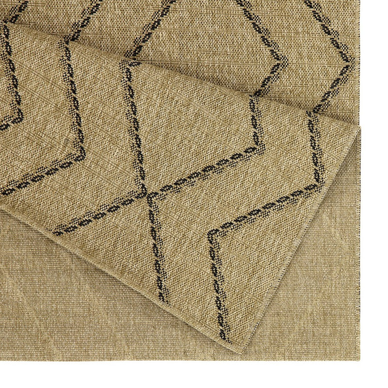 Indoor/Outdoor Area Rug, Rectangle 7'10" x 10'3", Natural/Black