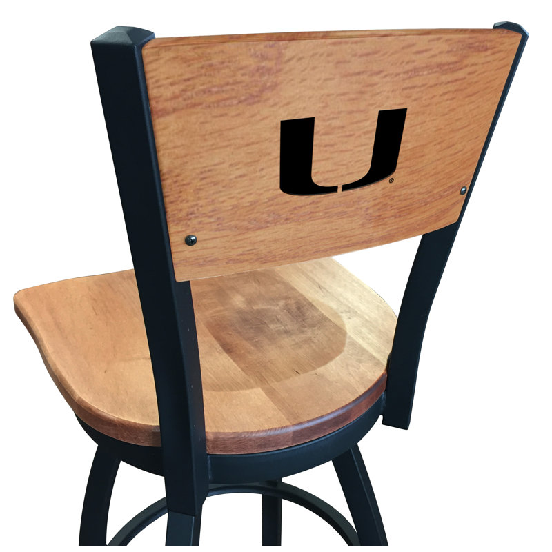Tabouret tournant NCAA, Érable moyen, Hurricanes de Miami (FL), Tabouret de comptoir (siège d'une hauteur de 25 p