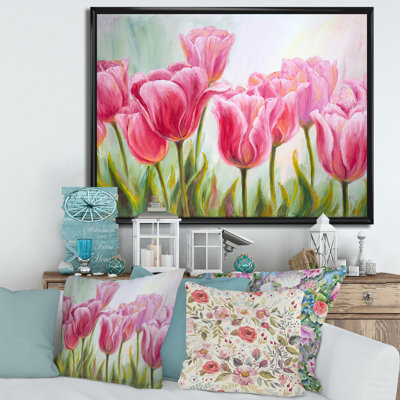 Tulipes, fleurs, peinture sur toile