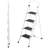 4 Step Folding Ladder, Lightweight Portable Stepladder with Anti-Slip Pedal, Ladders with Convenient Handrails,330 lbs Capacity Step Stool for Kitchen, Home, White