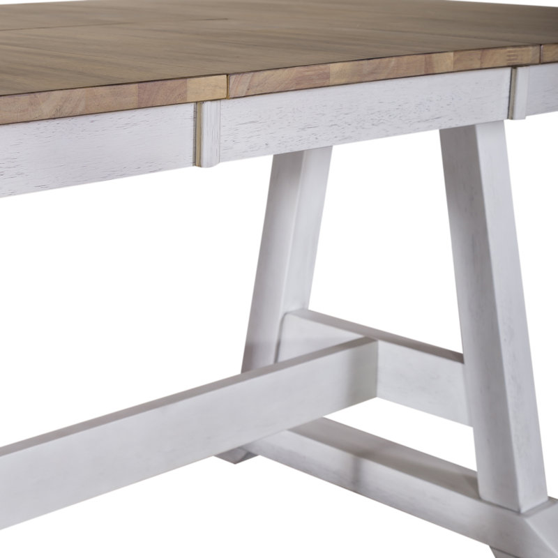 Keswick Trestle Dining Table w/ 18" Leaf, White