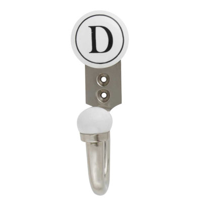 Letter D Ceramic Wall Hook