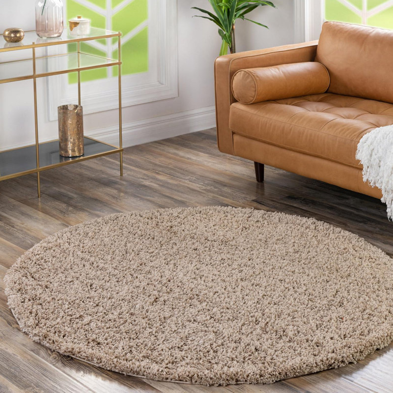 Tapis taupe pour l'intérieur uniquement Santoya, Rond 10 pi