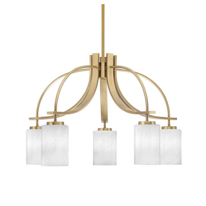 Lustre Cavella, H 16,5 po x l 25,25 po x P 25,25 po, Laiton New Age, 5