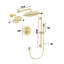 Système de douche complet à 6 positions de 25 cm (10 po) avec deux pommes de douche et une barre de douche coulissante.-137896866