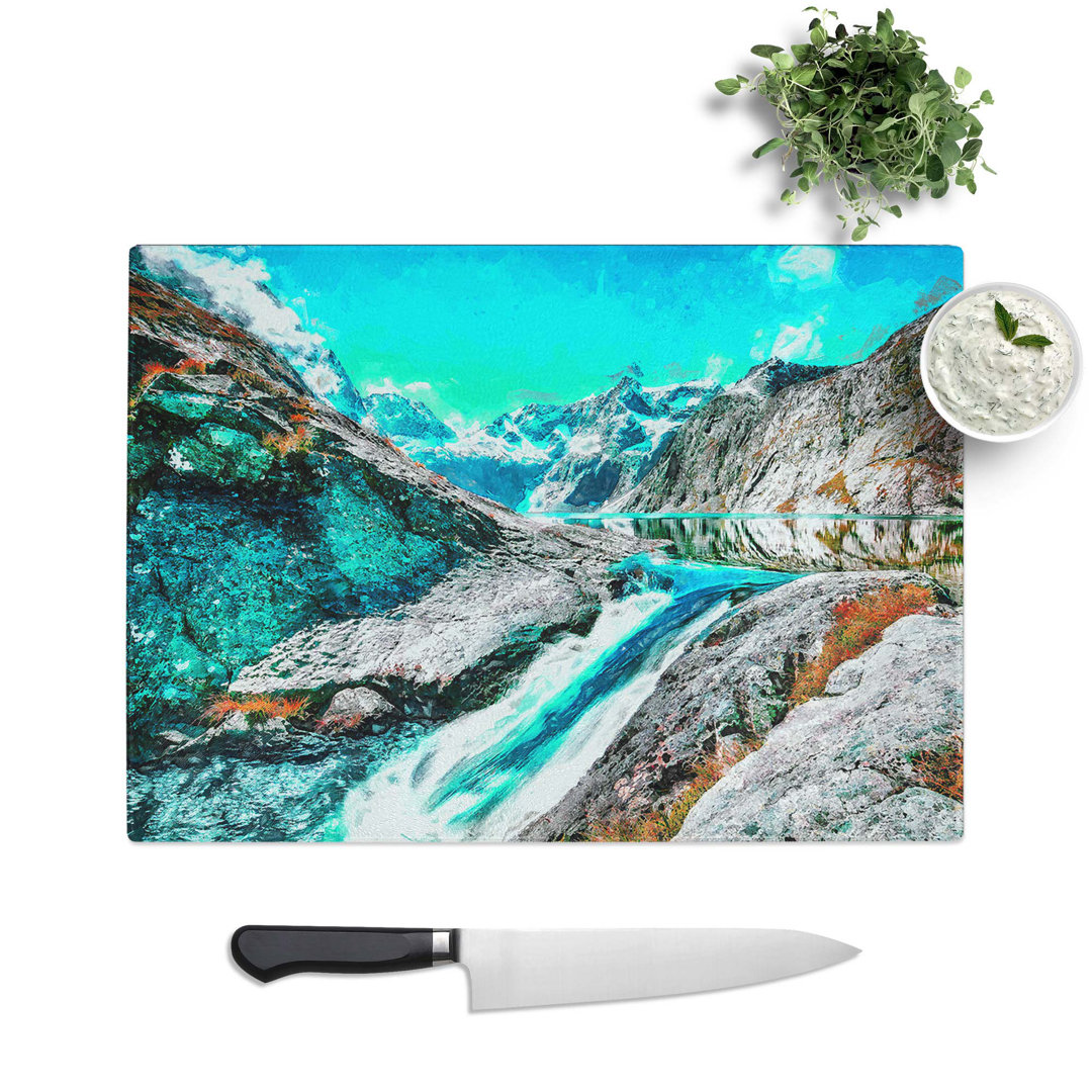 Glass Fiordland National Park New Zealand in Abstract Chopping Board