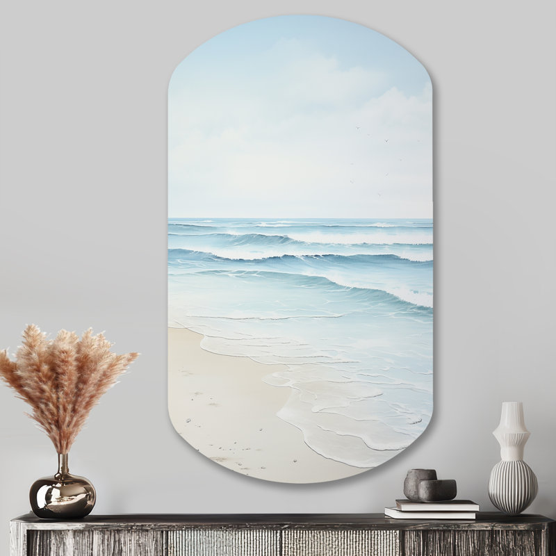 Beach Beach Tranquil Waters I - Décoration murale irrégulière en métal Coastal Beach, H 43 po x l 23 po