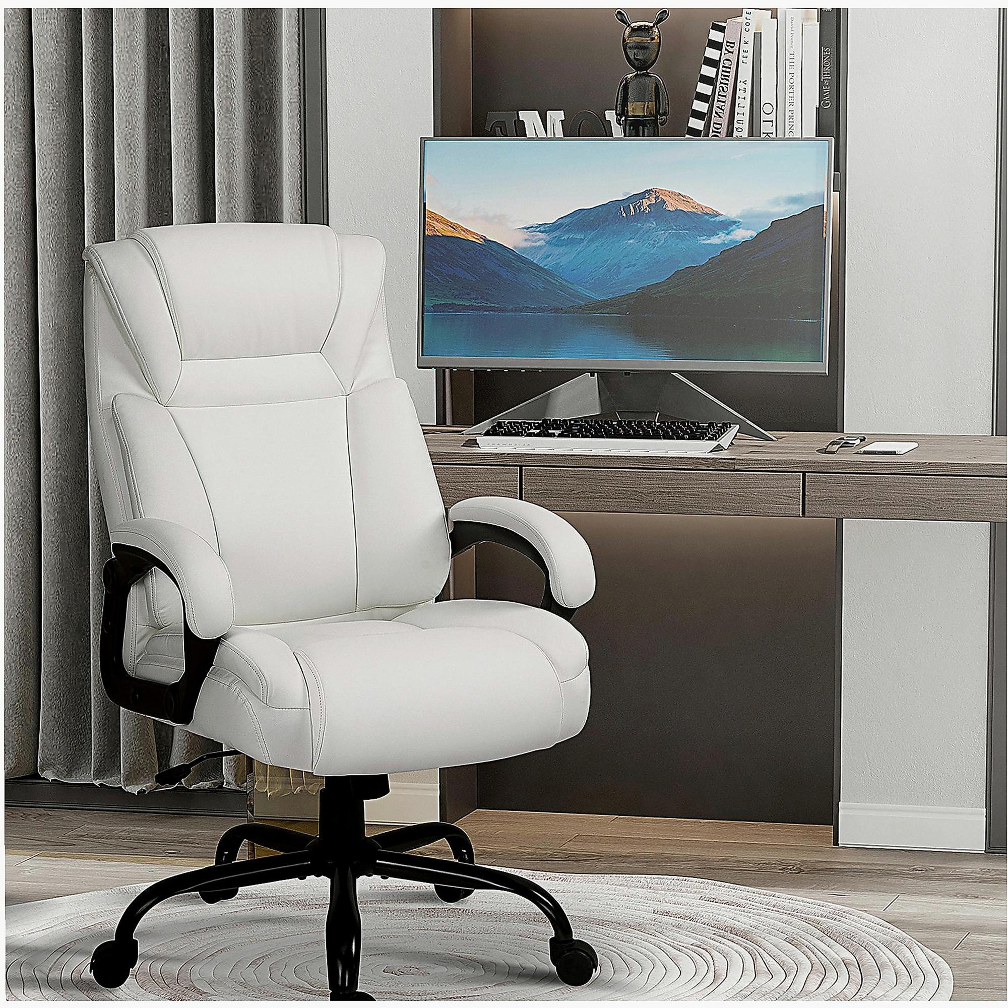 Inbox Zero Large high-back 400-pound executive office chair, wide seat ...