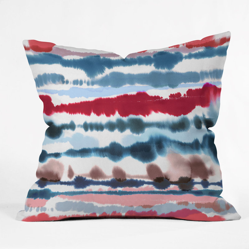 Ninola Design Soft Relaxing Lines Throw Pillow, 18" x 18", Blue/Gray