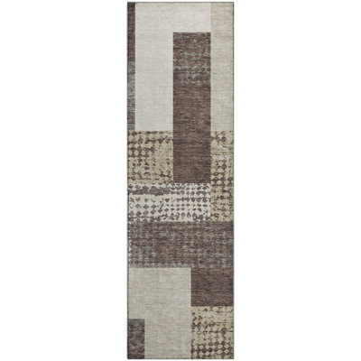 Premium Machine Washable Prisco Brown Rug