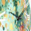Horloge murale moderne à motif géométrique vert et or et eau III-93379430