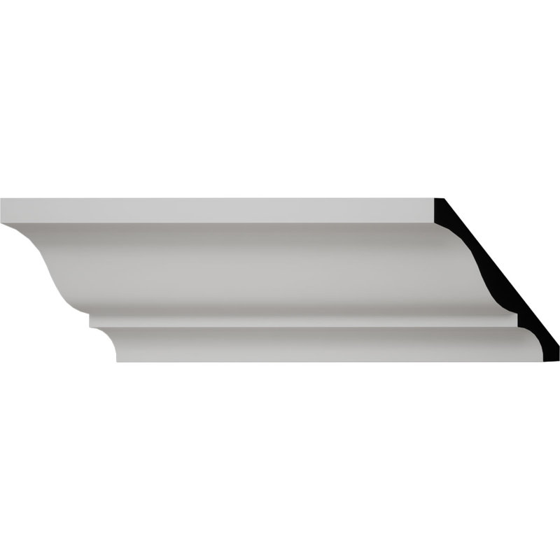 WM45 - 4 1/4 in. H x 3 1/4 in. P x 5 1/4 in. F x 96 in. L, TrueCraft PVC Crown Moulding, White