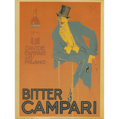 «Bitter Campari 1921» par Enrico Sacchett, impression sur toile non encadrée