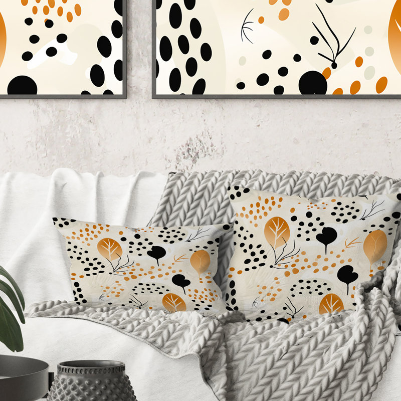 Coussin Beige et noir avec imprimé de guépard Simplicity I - Imprimé géométrique