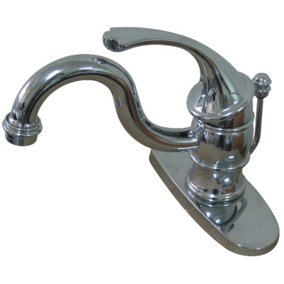 Kingston Brass Georgian Single-Handle 1-Hole Deck Mount Bathroom Faucet with Plastic Pop-Up