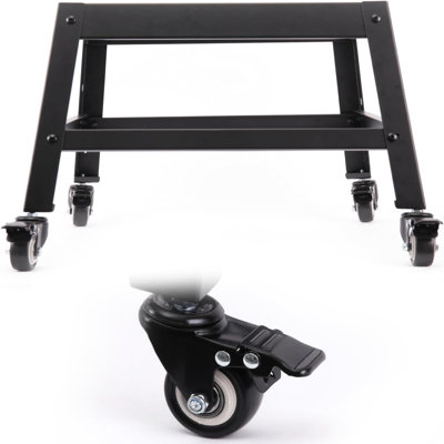 Mobile Steel Stand With Locking Wheels For 30" Electric Smoker, Raised Smoker Base For Outdoor Cooking