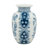 Porcelain Flower Vase with Floral Patterns - 5"Dia. .5" x 8.7" - Blue /White
