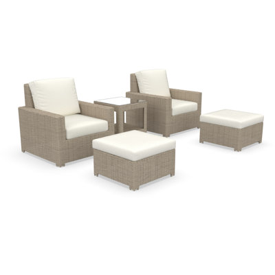 Henri Outdoor Conversation Set With Ottomans And Sunbrella Cushions