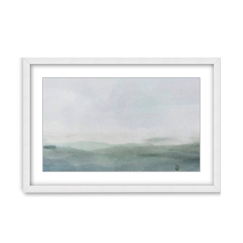 Coastal Retreat Cerulean Serenity by Gypsea Village, 24" H x 30" W x 1.125" D, Framed Matted Print, White