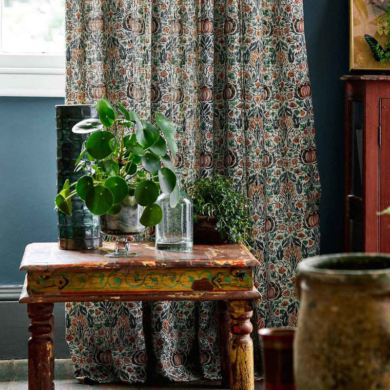 Little Chintz Fabric, Teal/Saffron