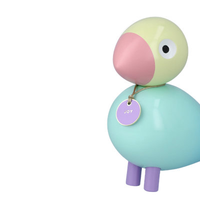 Kay Bojesen Joy Story Bird Wooden Figurine, 6.1" H, Aqua