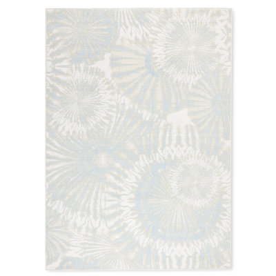 Tapis d'intérieur / extérieur TIB Teinture Tie Dye Tommy BAHama vert sauge / bleu / ivoire