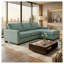 Canapé modulaire 3 places Damon avec structure en bois franc d'ingénierie, revêtement en polyester bleu, style traditionnel américain
