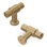 Poignée en T de la collection Piper - Bouton d'armoire bronze champagne 1-5 / 8 "x 5/8" - Quincaillerie de style Mid-Century pour tiroirs et armoires