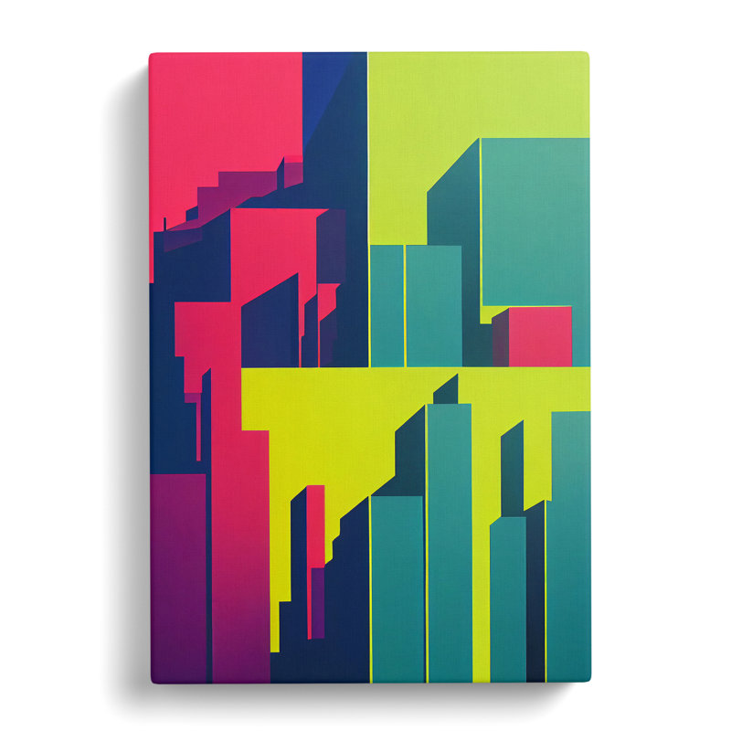 XC1022-1527X Colourful Architecture No.2 Skyscraper Abstract - Wrapped Canvas Print, 50cm H x 35cm W x 3cm D
