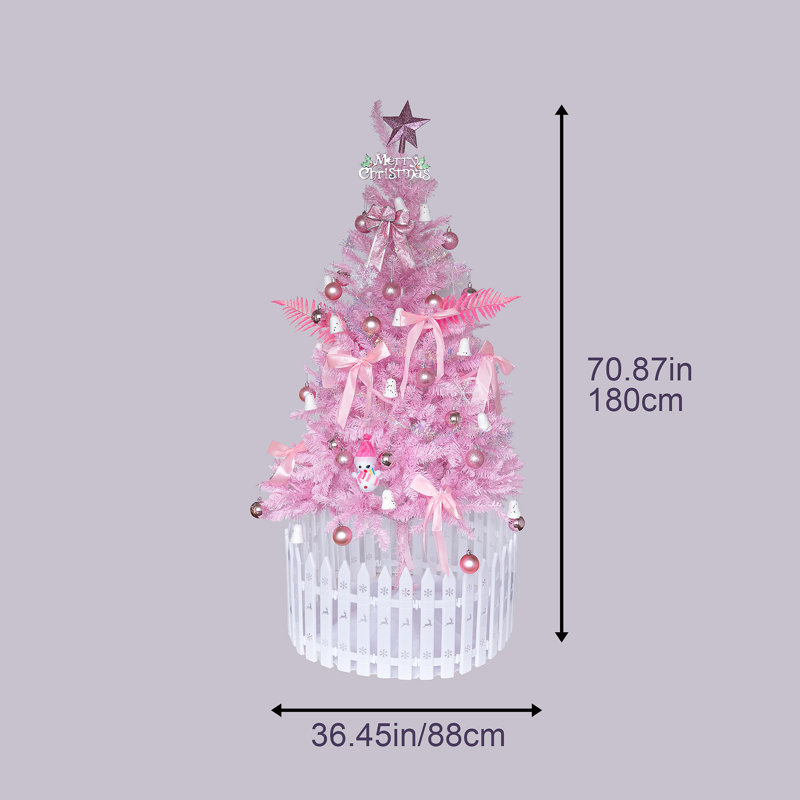 Arbre de Noël 6 pi - rose, H 2,9 pi