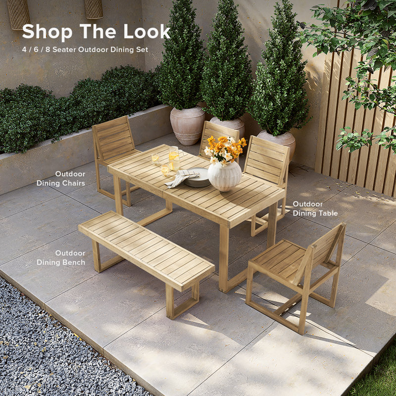 Patio Table + Dining Chairs, 6
