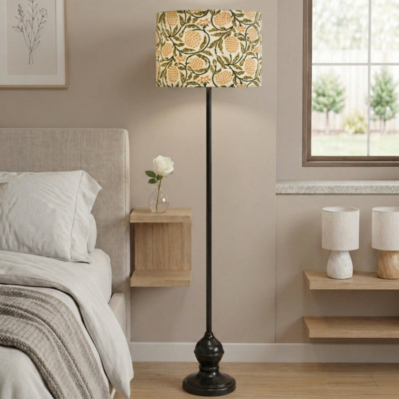 Abat-jour en lin Artisan Green, Vert; jaune
