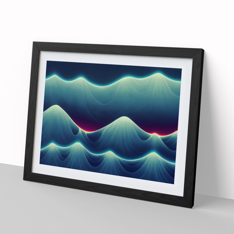 Glowing Mountain Abstract - Framed Print