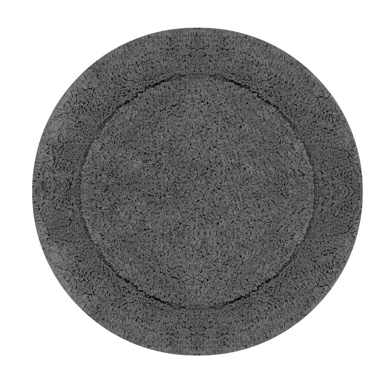 Tapis de salle de bain, Gris, Rond 22 po