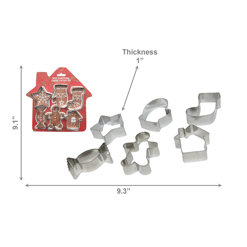 Christmas Cookie Cutter Holiday House 6 Piece