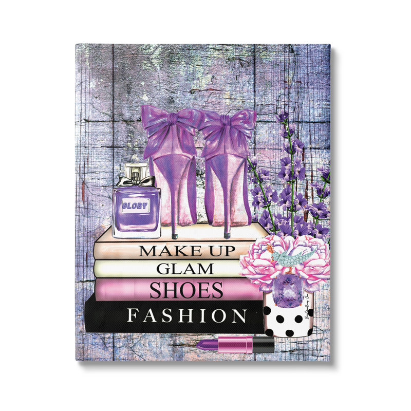 Art moderne sur toile, livres modernes et mauves par Yvonne Coleman Burney, H 30 po x l 24 po x P 1,5 po