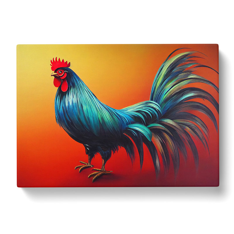 Bold Rooster - Wrapped Canvas, 40cm H x 60cm W x 3cm D