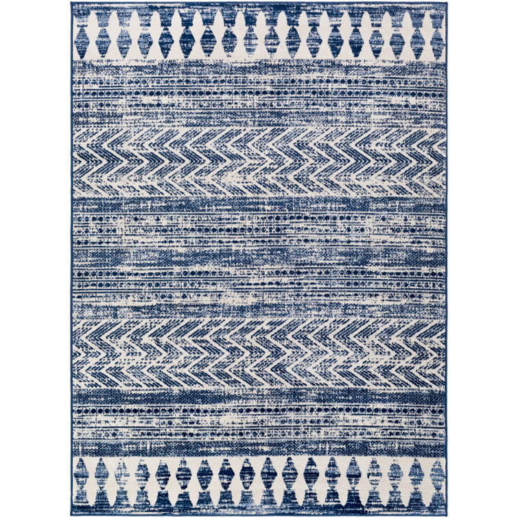 Addilee Geometric Dark Blue Area Rug