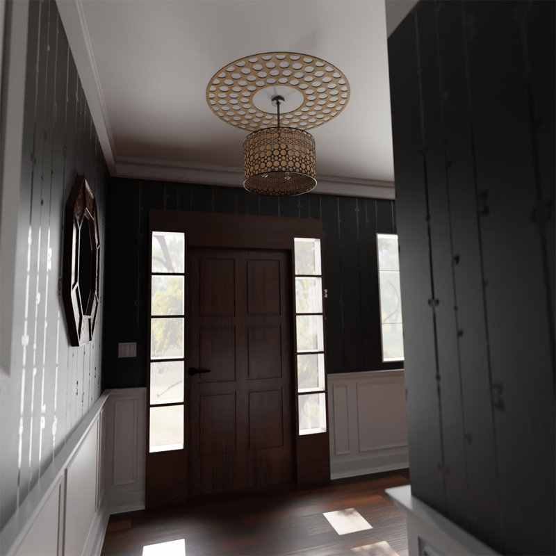 Médaillon de plafond en bois Fink, Hickory, H 18 po x l 18 po x P 0,38 po