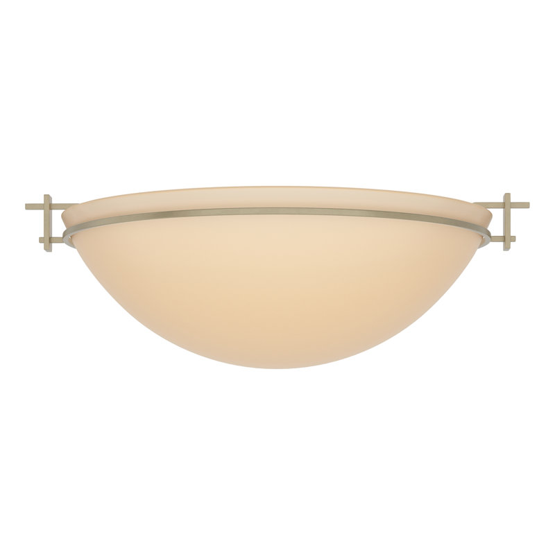 Moonband Semi Flush Mount, Sand, Soft Gold, 6.5" H x 15.9" W x 15.9" D