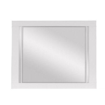 Miroir de commode Rikio 38 x 47, finition moderne en stratifié blanc ultrabrillant