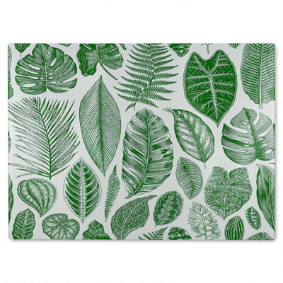 Leaves Mixed Glass Chopping Board